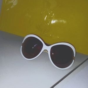 White Yves saint Laurent Sunglasses